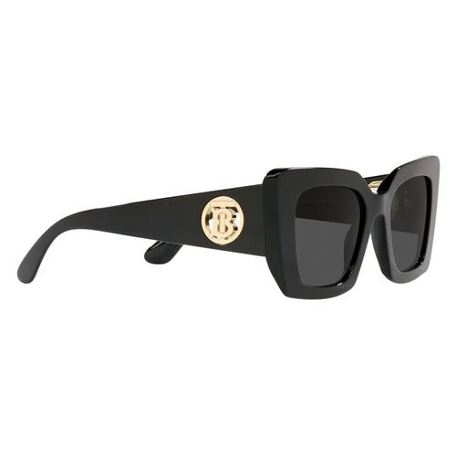 Lente solar Burberry Daisy gris en acetato negro
