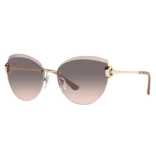 Lente solar Bvlgari degradado gris metal oro