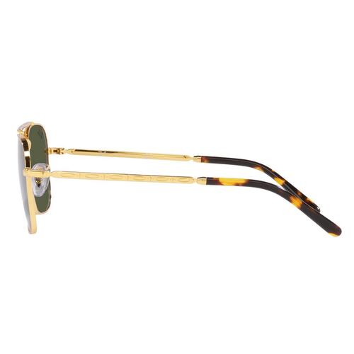 Lente solar Ray-Ban New Caravan modelo 0RB3636 color verde en metal color oro
