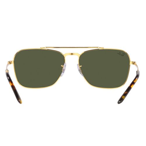 Lente solar Ray-Ban New Caravan modelo 0RB3636 color verde en metal color oro