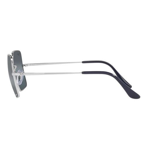 Lente Solar Ray-Ban Square Polarizado Azul en Metal Plata