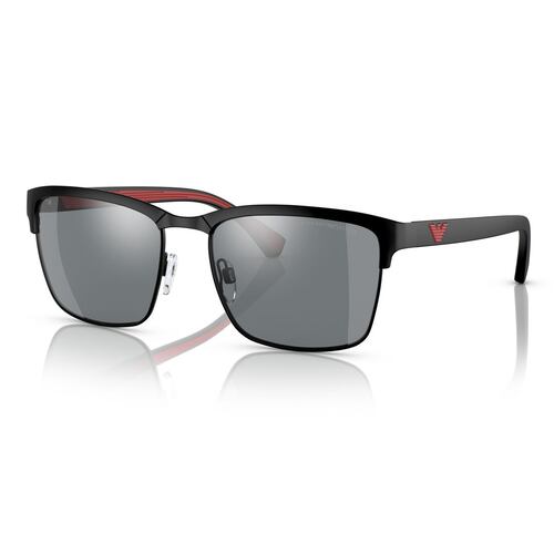 Lente Solar Emporio Armani espejo gris claro negro para Hombre