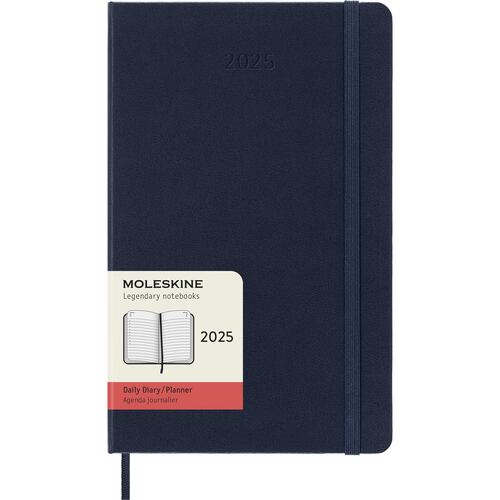 Agenda Grande Diaria 2025 Azul Pasta Dura Moleskine