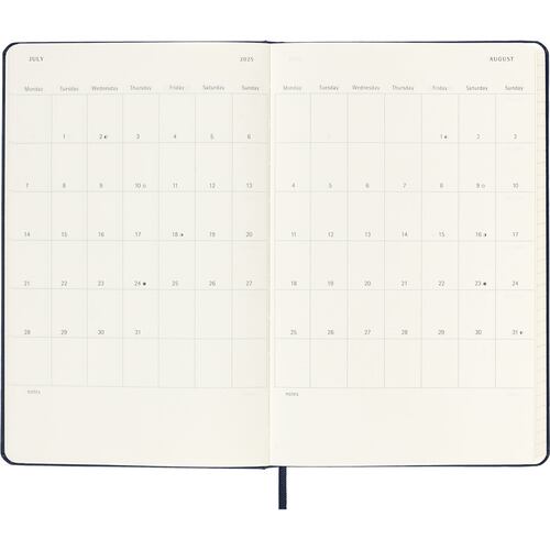 Agenda Grande Diaria 2025 Azul Pasta Dura Moleskine