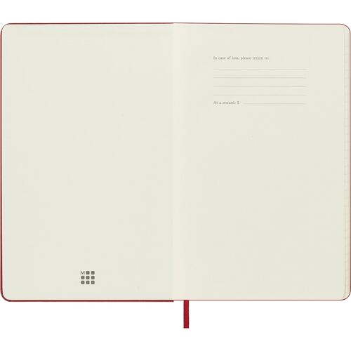 Agenda Grande Semanal 2025 Roja Pasta Dura Moleskine
