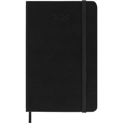Agenda Semanal de Bolsillo 2025 Negra Pasta Dura Moleskine