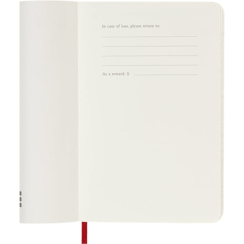 Agenda Semanal de Bolsillo 2025 Roja Pasta Suave Moleskine