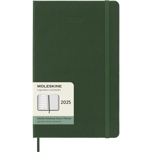 Agenda Semanal 2025 Grande Verde Mirto Pasta Dura Moleskine