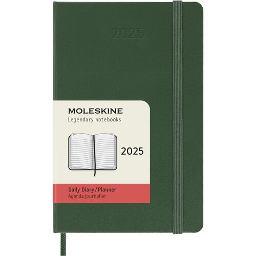 Agenda Diaria de Bolsillo 2025 Verde Pasta Dura Moleskine