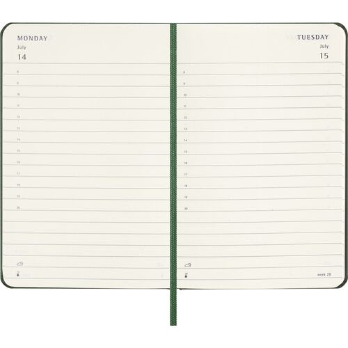 Agenda Diaria de Bolsillo 2025 Verde Pasta Dura Moleskine