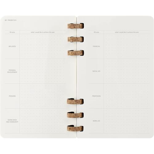Agenda Grande con Espiral 2025 Negro Pasta Suave Moleskine