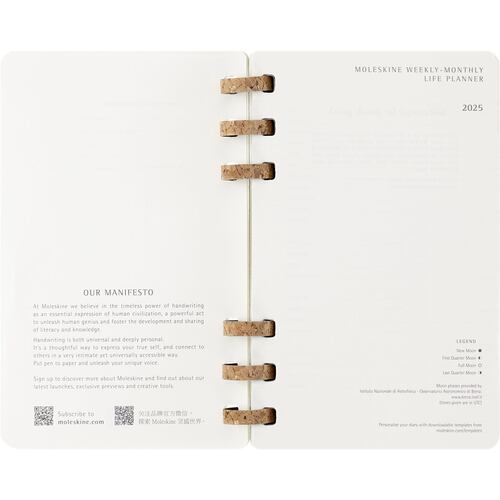 Agenda Grande con Espiral 2025 Negro Pasta Suave Moleskine