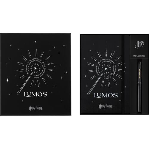 Kit de Regalo MOLESKINE con Libreta, Caja y Pluma Roller Lumos Harry Potter