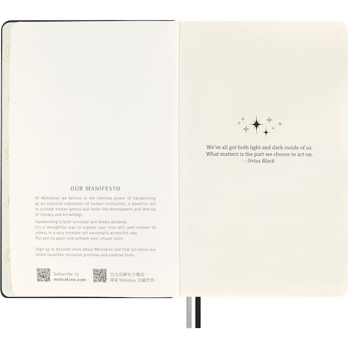 Kit de Regalo MOLESKINE con Libreta, Caja y Pluma Roller Lumos Harry Potter