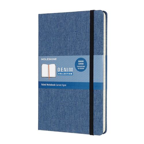 Libreta Denim grande azul de amberes, hoja rayada pasta dura