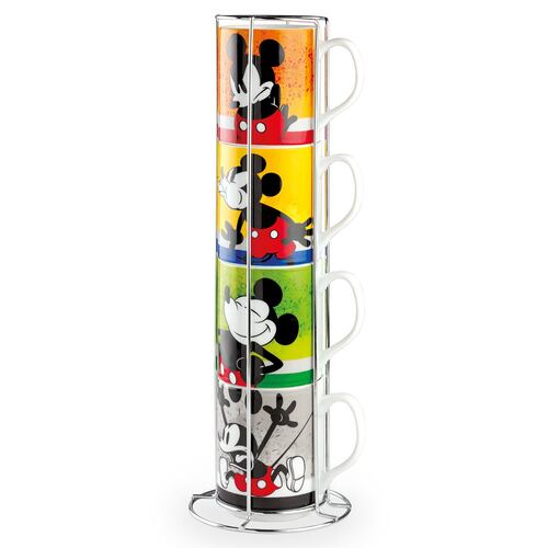 Set Tazas Mugs 350 ml con Rack Metálico Egan Disney Mickey Mouse