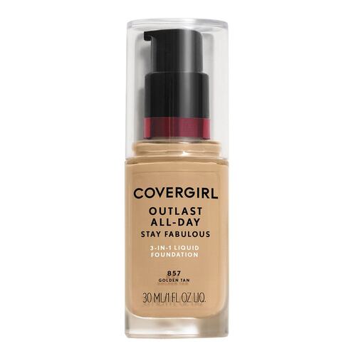 Base de maquillaje líquida Covergirl Outlast Stay Fabulous 3-en-1, 857 Golden Tan
