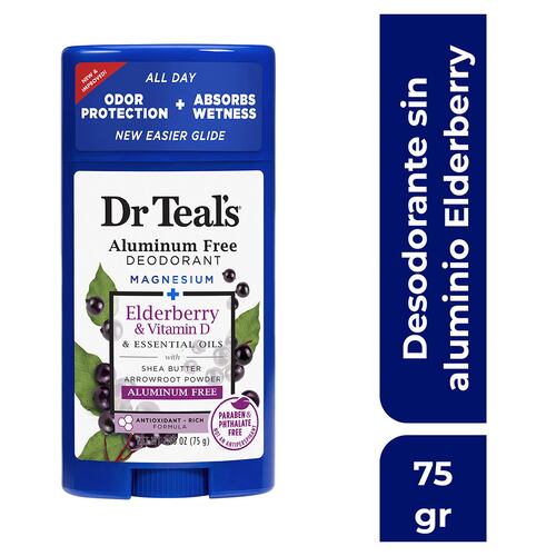 Desodorante de Saúco y Vitamina D en Barra para Mujer Dr. Teals