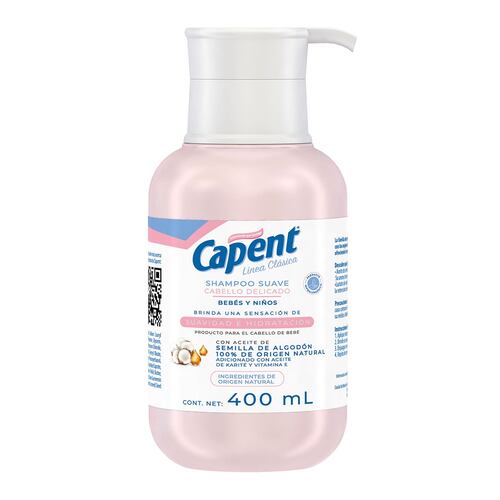 Shampoo para Cabello Delicado de Bebés y Niños 400ml Capent