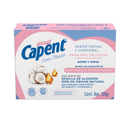 Jabón Facial y Corporal para Piel Delicada de Bebés y Niños 100g Capent