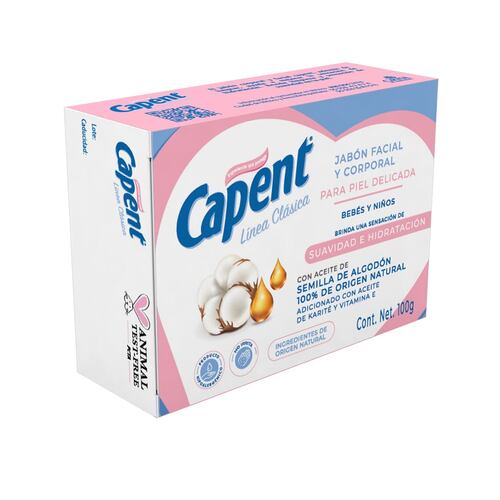 Jabón Facial y Corporal para Piel Delicada de Bebés y Niños 100g Capent