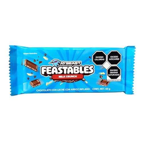 Tablilla de Choco con Leche Crujiente Mr Beast 60 gr FEASTABLES