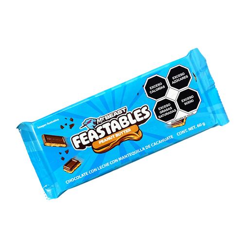 Tablilla de Choco con Mantequilla de Maní Mr Beast 60 gr FEASTABLES