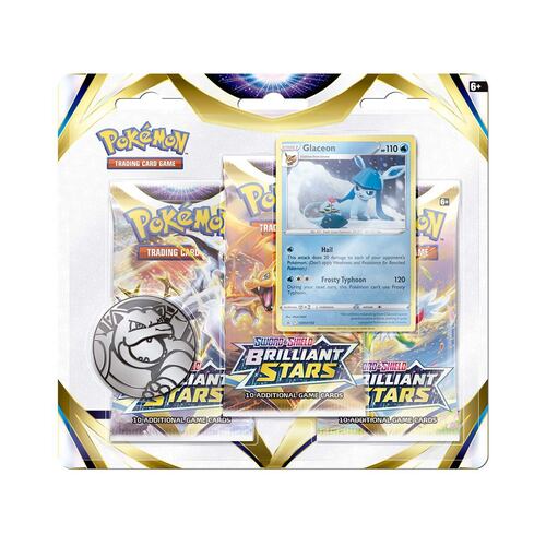 Paquete Tarjetas de Entrenamiento POKÉMON TCG: S&S Brilliant Stars Three-Booster Blister