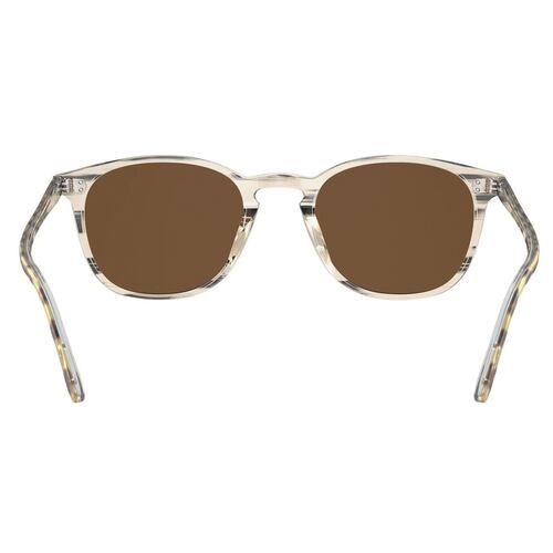 Lente Solar Oliver Peoples Finley Vintage Sun Polarizado Gris en Acetato Habana