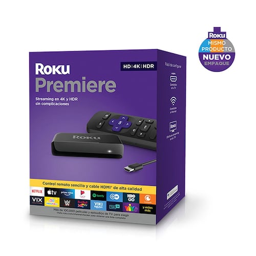 Roku Premiere | Dispositivo de streaming HD/ 4K/HDR Control remoto simple y cable HDMI premium
