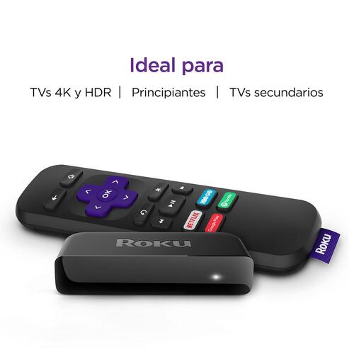 Roku Premiere | Dispositivo de streaming HD/ 4K/HDR Control remoto simple y cable HDMI premium