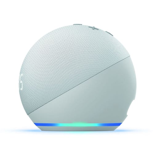 Bocina Echo Dot  (4ta Generación) con Alexa y Reloj Digital Blanco