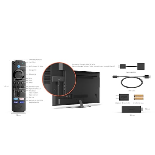 Amazon Fire TV 8GB WIFI 4K Remote 1 Aux out