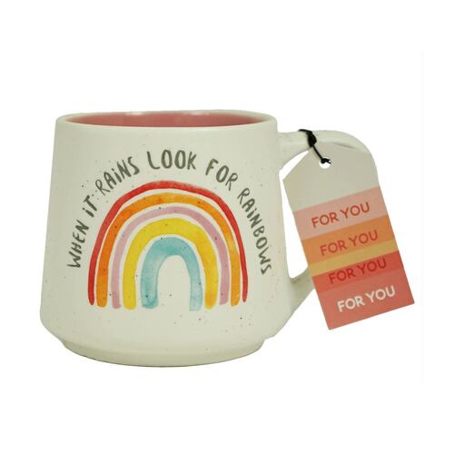 Home Nature taza cerámica Arcoíris con frase