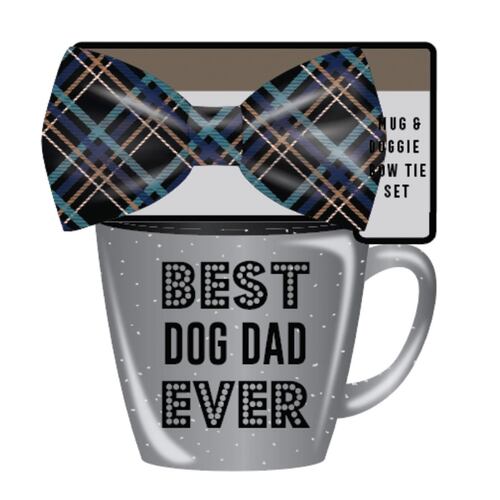 SET de Taza y Moño para Mascota BEST DAD DOG EVER