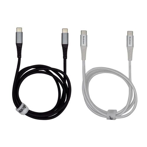 Pack 2 Cables C a C 1.21m 1 Blanco y 1 Negro