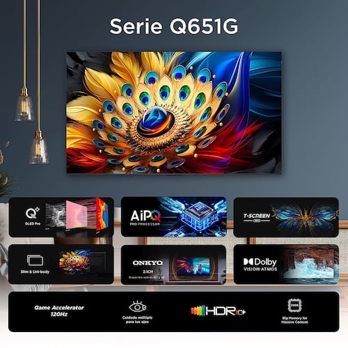 Pantalla TCL de 50 Pulgadas QLED 4K 50Q651G