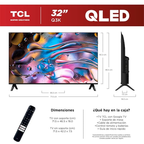 Pantalla TCL de 32 Pulgadas Oled FHD 4K 32q3k