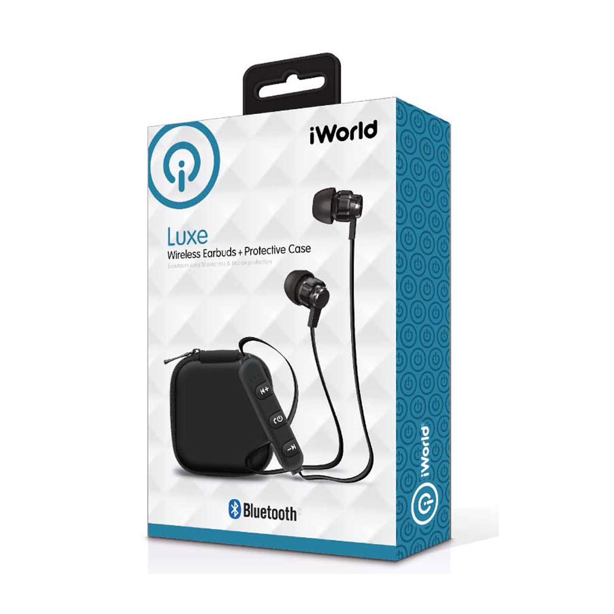 Aud fonos Iworld Luxe Earbuds Bluetooth Negro