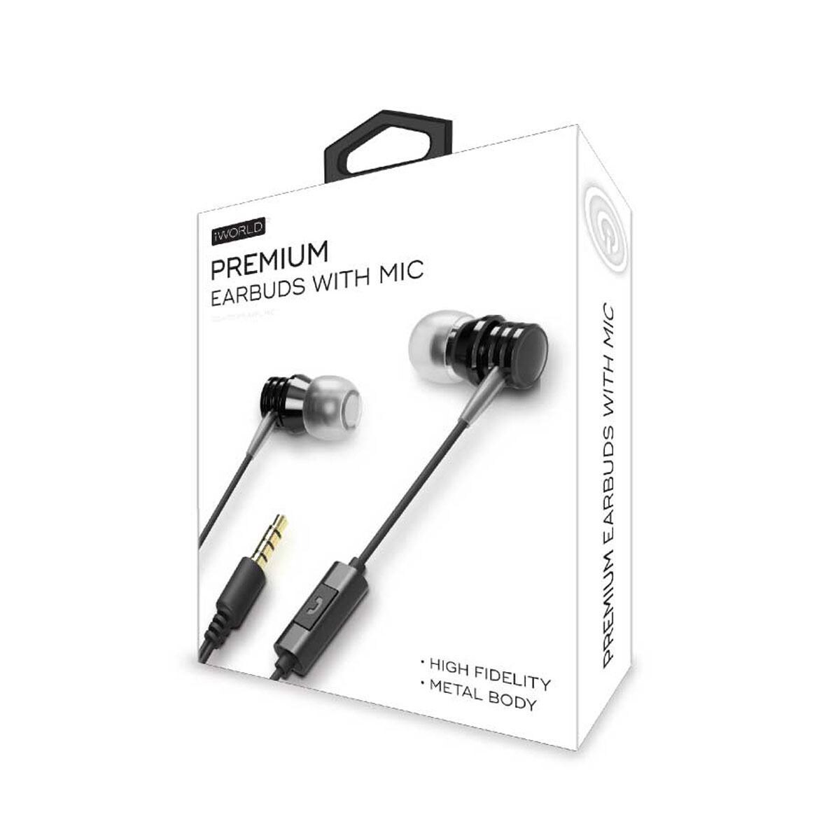 Aud fonos Iworld Premium Earbuds Negro