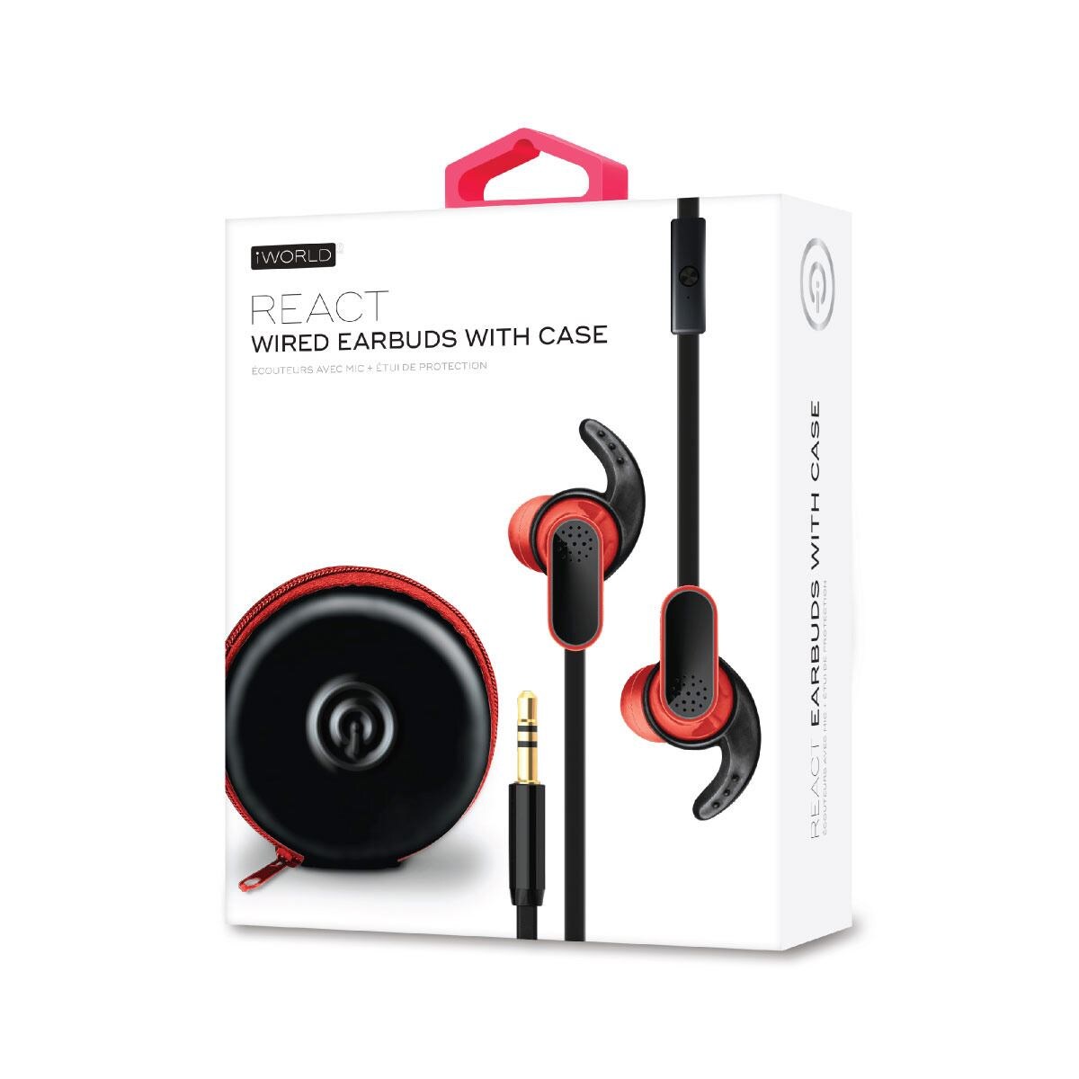 Aud fonos Iworld React Earbuds Rojo