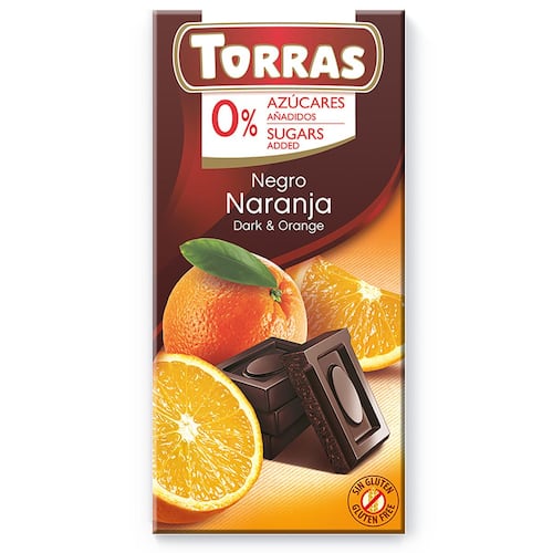 Barra de chocolate negro con naranja sin azúcar Torras