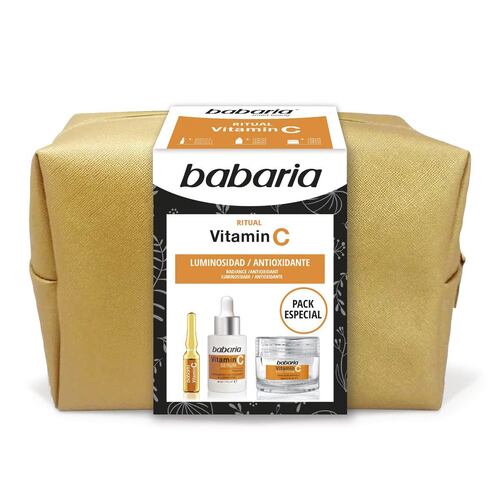 Pack vitamina C 3pz con neceser dorado Babaria