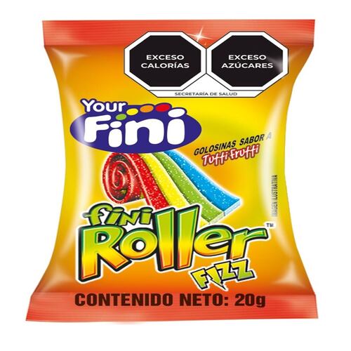 Golosina Sabor Tutti Frutti Fini Roller Fizz 20 g