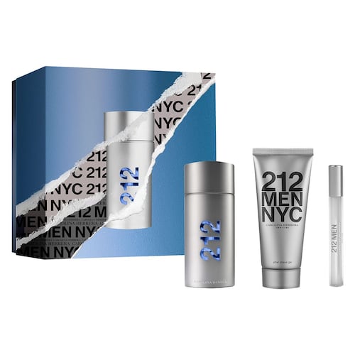 Carolina Herrera 212 NYC MEN Set Para Caballero Perfume EDT 100ML + After Shave Gel 100ML + Perfume de Bolsillo
