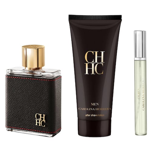 Carolina Herrera CH MEN Set Para Caballero Perfume EDT 100ML + After Shave 100ML + Perfume de Bolsillo