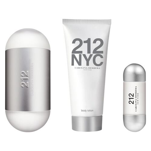 Carolina Herrera 212 NYC Set Para Dama Perfume EDT 100ML + Body Lotion 100ML + Miniatura