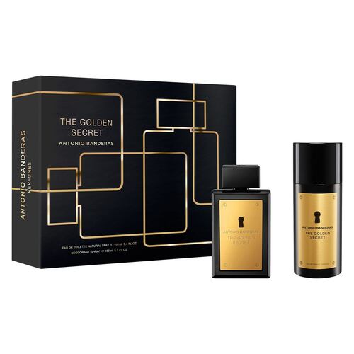 Set para Hombre Antonio Banderas Golden Secret Fragancia EDT 100ml + Desodorante 150ml