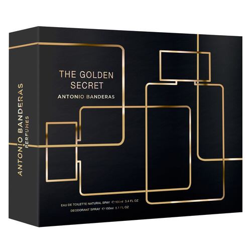 Set para Hombre Antonio Banderas Golden Secret Fragancia EDT 100ml + Desodorante 150ml