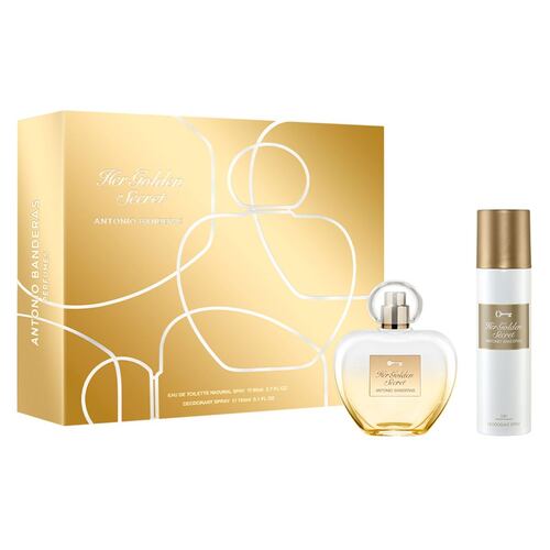 Set para Mujer Antonio Banderas Her Golden Secret EDT 80ml + Desodorante 150ml